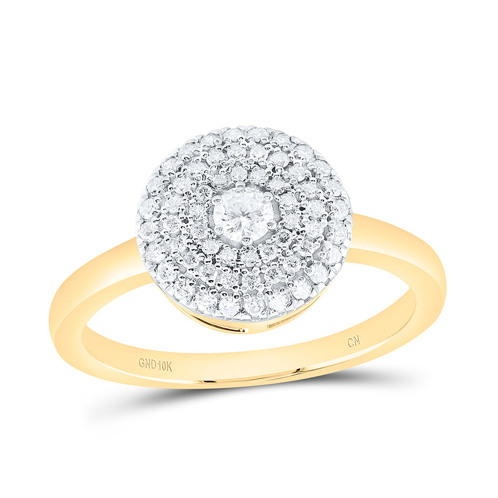 10K Yellow Gold 1/3Cttw Natural Diamond Cn Fashion Round Ring