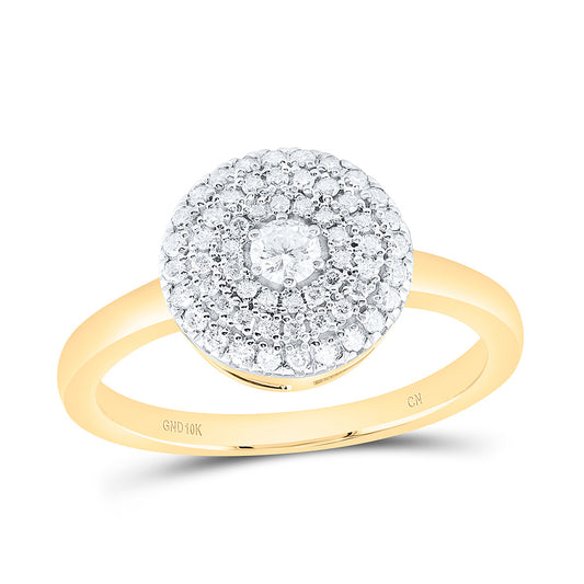 10K Yellow Gold 1/3Cttw Natural Diamond Cn Fashion Round Ring