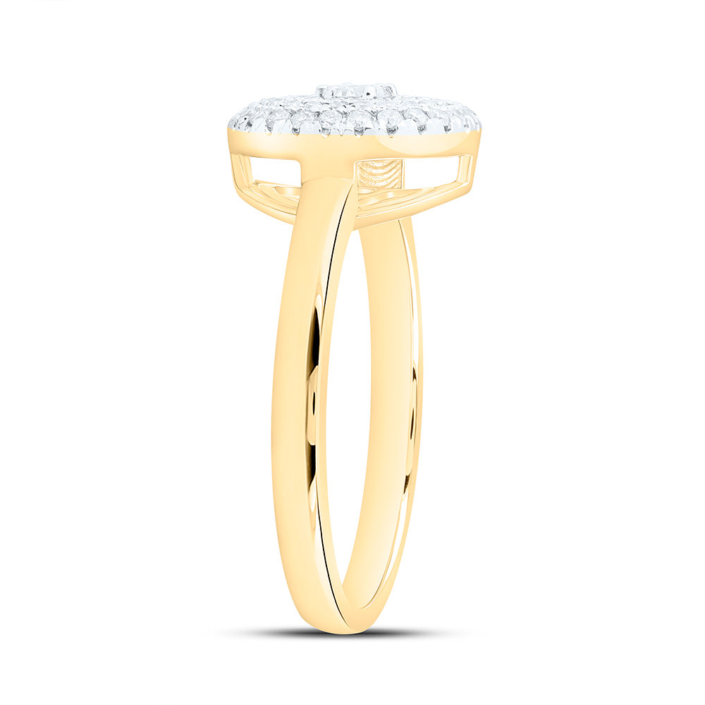 10K Yellow Gold 1/3Cttw Natural Diamond Cn Fashion Round Ring
