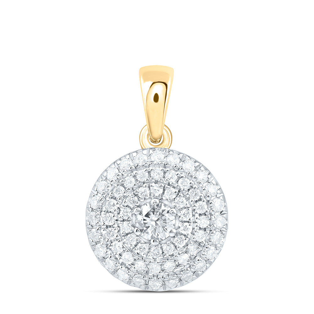 10K Yellow Or White Gold 1/3Cttw Natural Diamond Cn Fashion Round Pendant