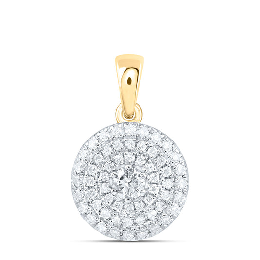 10K Yellow Or White Gold 1/3Cttw Natural Diamond Cn Fashion Round Pendant