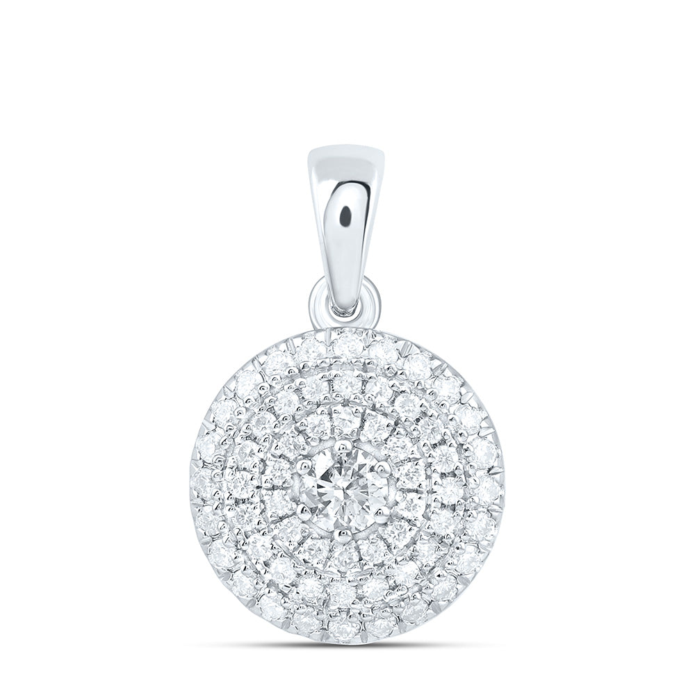 10K Yellow Or White Gold 1/3Cttw Natural Diamond Cn Fashion Round Pendant