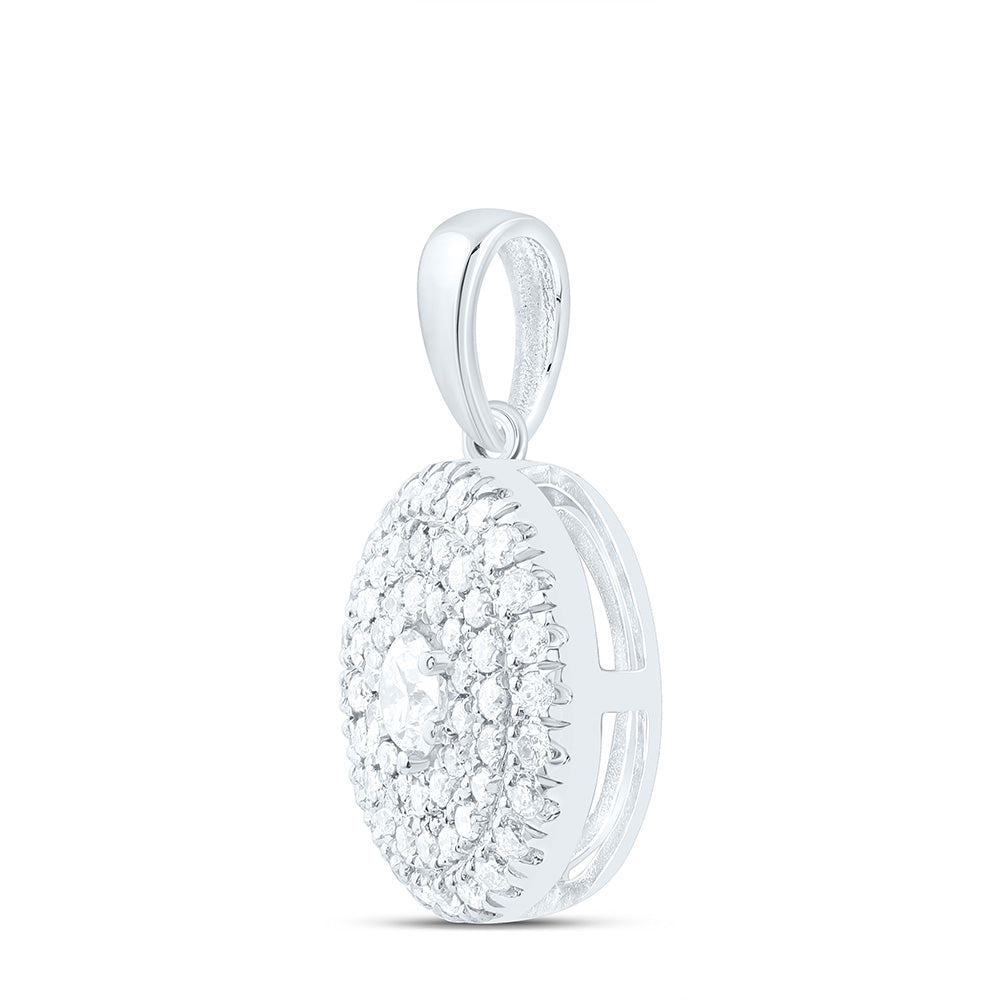 10K Yellow Or White Gold 1/3Cttw Natural Diamond Cn Fashion Round Pendant