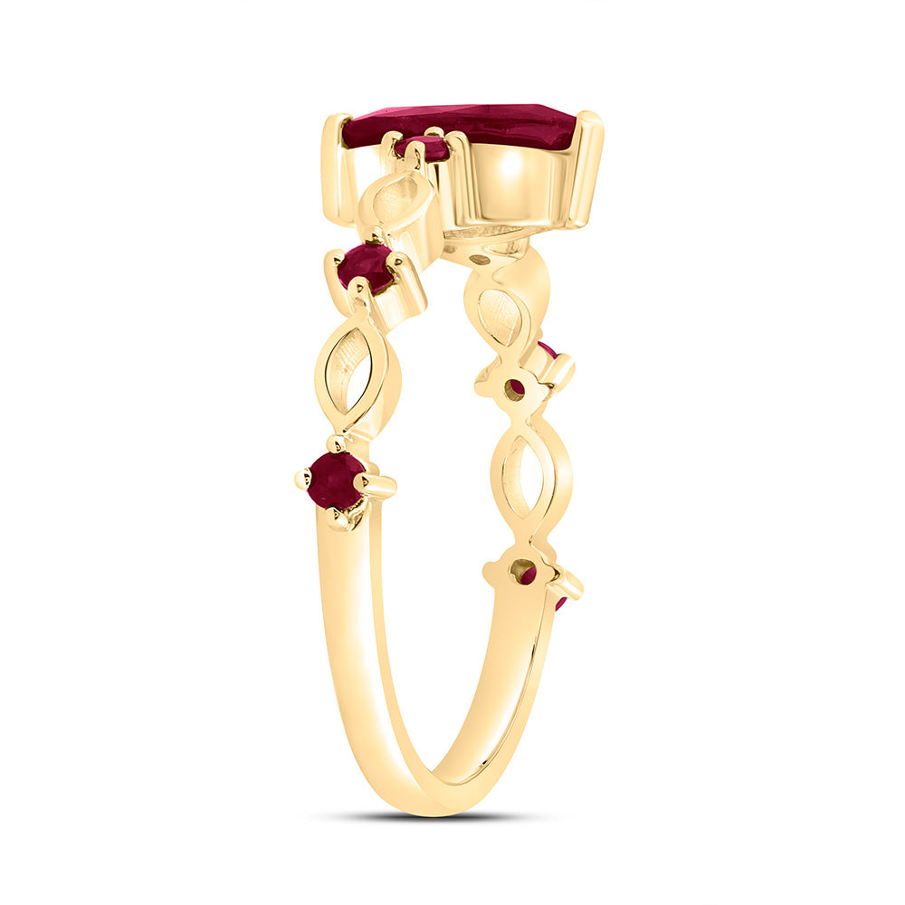 14K Yellow Or White Gold 1/5Ct Round, 8X4Mm Natural Gem Marquise Ring