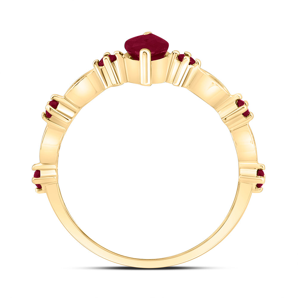 14K Yellow Or White Gold 1/5Ct Round, 8X4Mm Natural Gem Marquise Ring