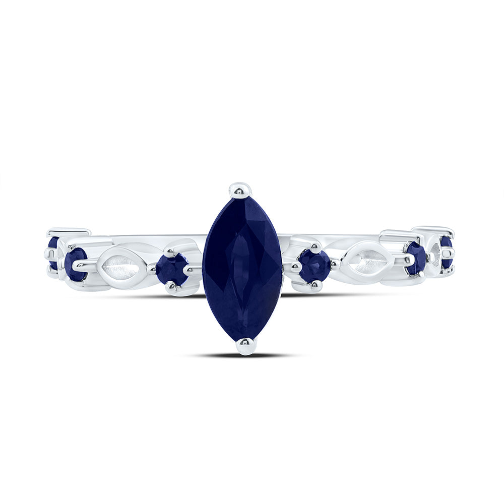 14K Yellow Or White Gold 1/5Ct Round, 8X4Mm Natural Gem Marquise Ring