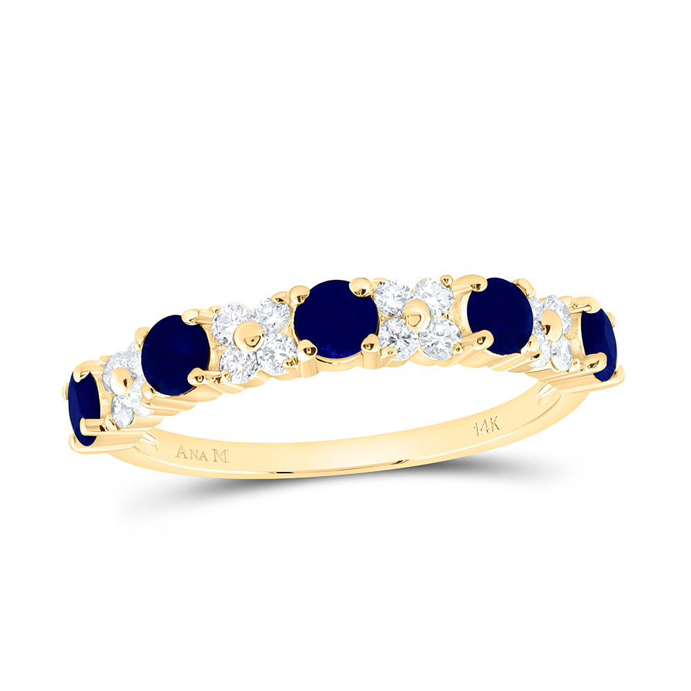 14K Yellow Or White Gold 1/3Cttw Natural Diamond Ana M 5/8Ct Round, Natural Gem Ring
