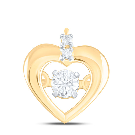 14K Yellow Or White Gold 1/10Cttw Natural Diamond Cn Fashion Heart Pendant