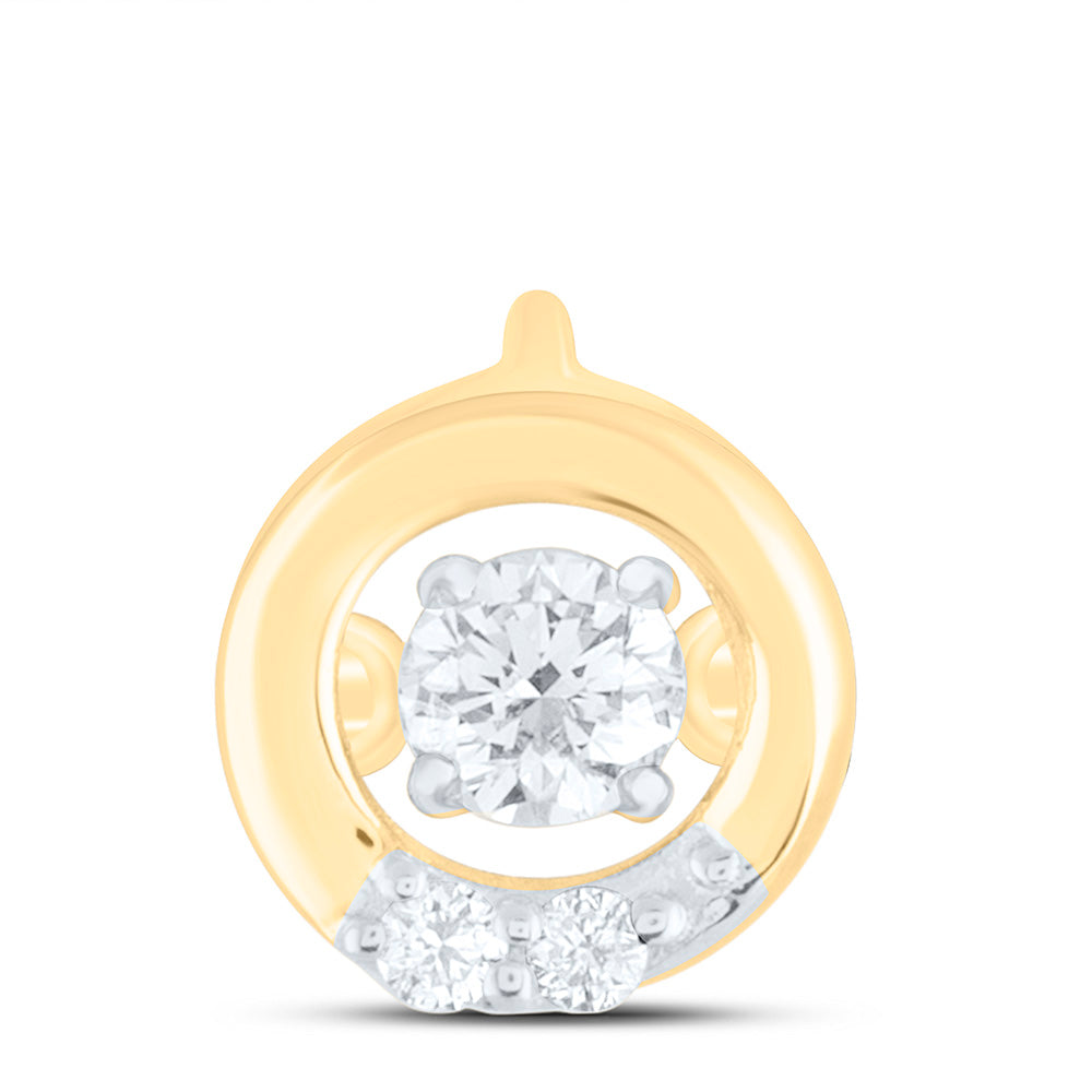 14K Yellow Or White Gold 1/12Cttw Natural Diamond Cn Fashion Round Pendant