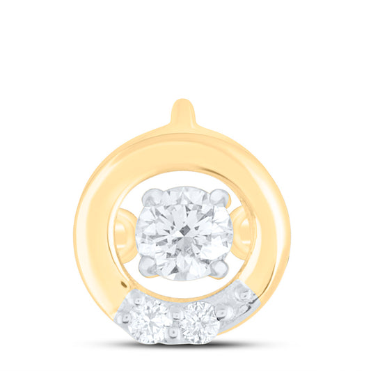 14K Yellow Or White Gold 1/12Cttw Natural Diamond Cn Fashion Round Pendant