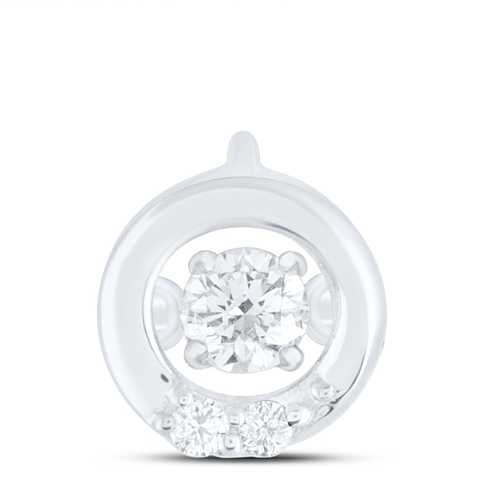 14K Yellow Or White Gold 1/12Cttw Natural Diamond Cn Fashion Round Pendant