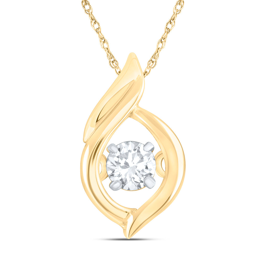 14K Yellow Gold 1/12 Cttw Natural Diamond Cn Twinkle Fashion Pendant