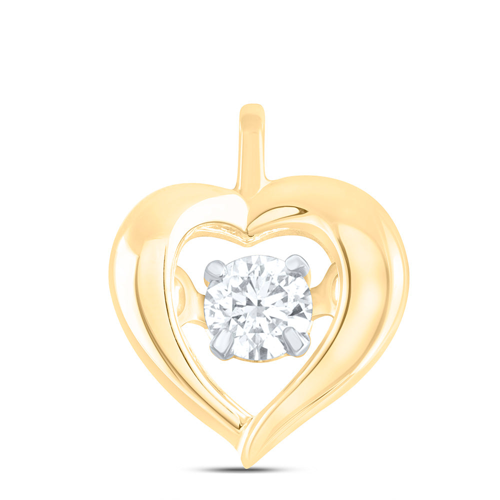 14K Yellow Or White Gold 1/12Cttw Natural Diamond Cn Fashion Heart Pendant