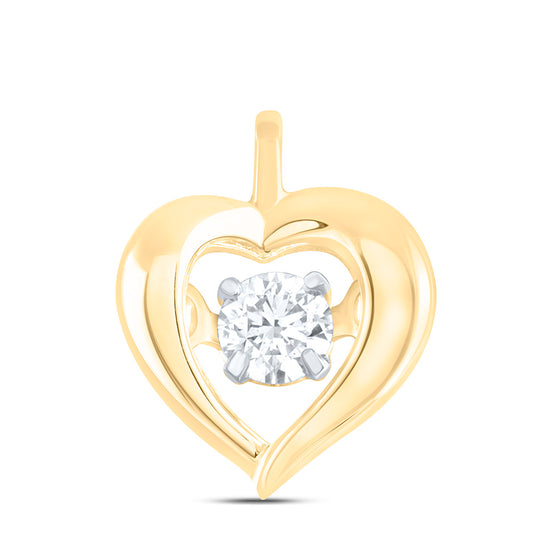 14K Yellow Or White Gold 1/12Cttw Natural Diamond Cn Fashion Heart Pendant
