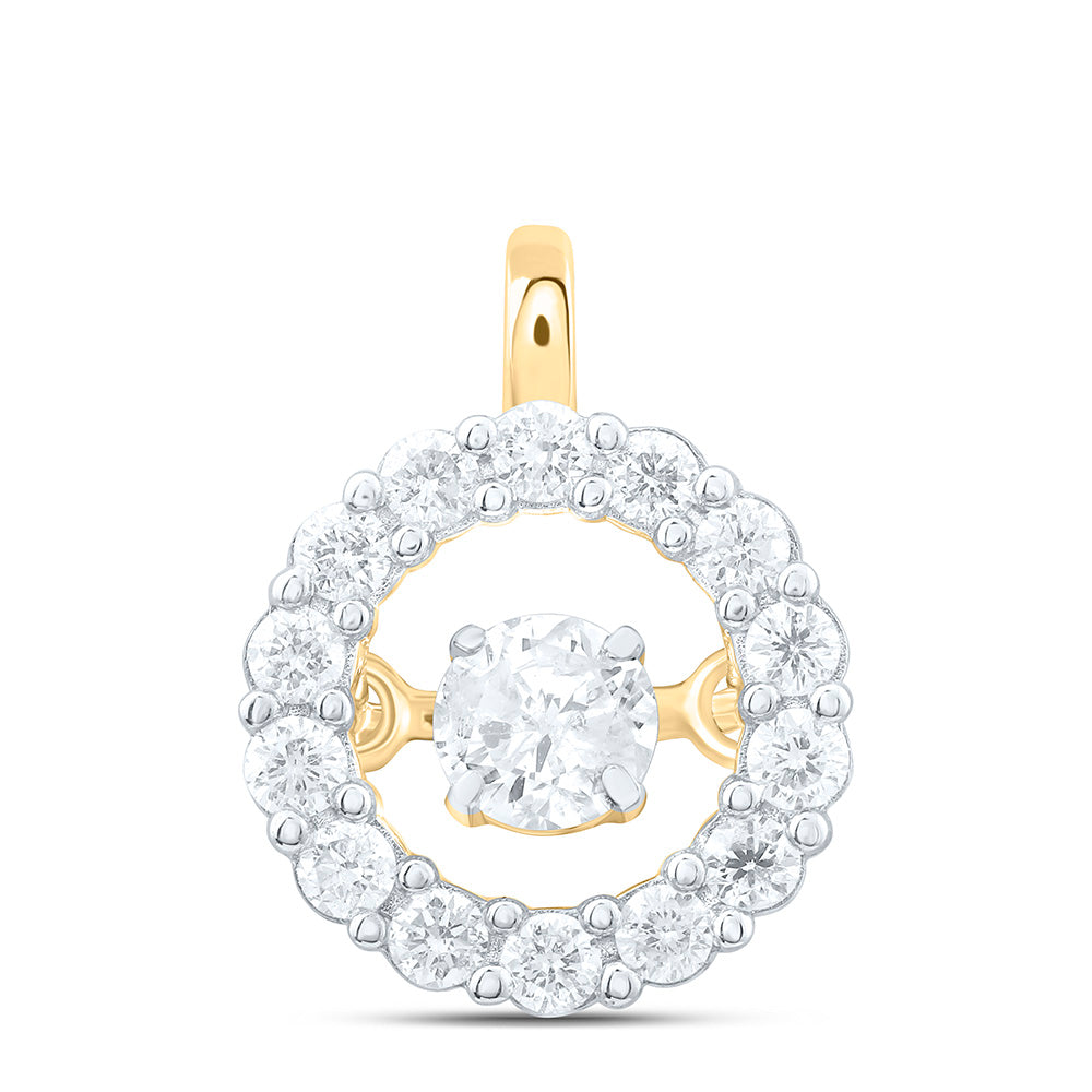 14K Yellow Or White Gold 1/4Cttw Natural Diamond Cn Fashion Round Pendant