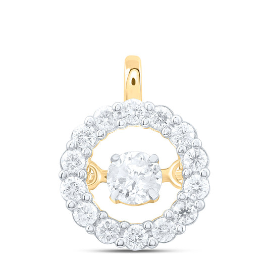 14K Yellow Or White Gold 1/4Cttw Natural Diamond Cn Fashion Round Pendant