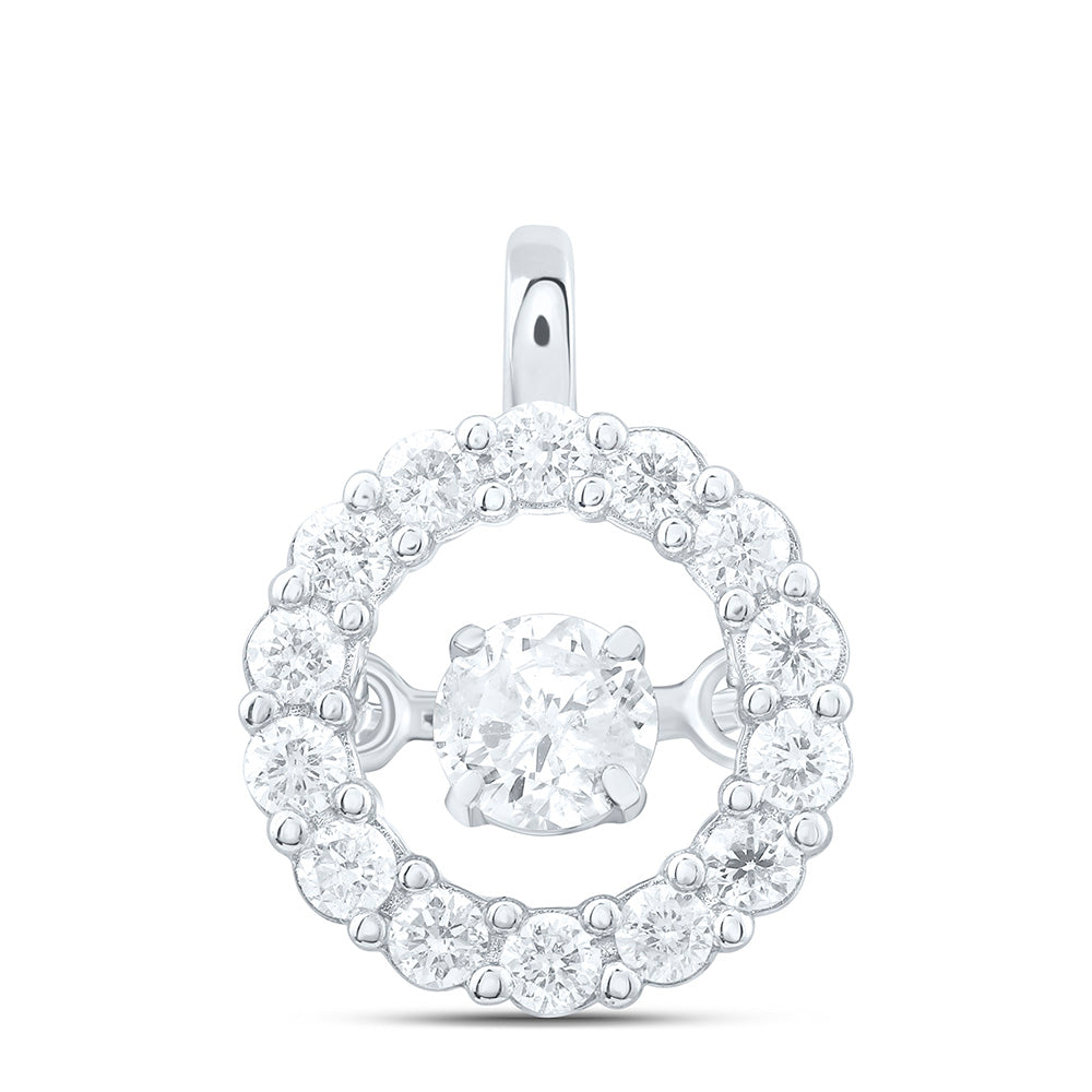 14K Yellow Or White Gold 1/4Cttw Natural Diamond Cn Fashion Round Pendant