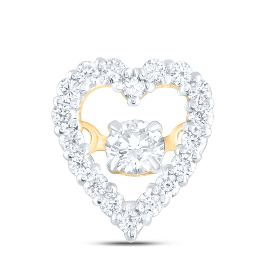 14K Yellow Or White Gold 1/5Cttw Natural Diamond Cn Fashion Heart Pendant