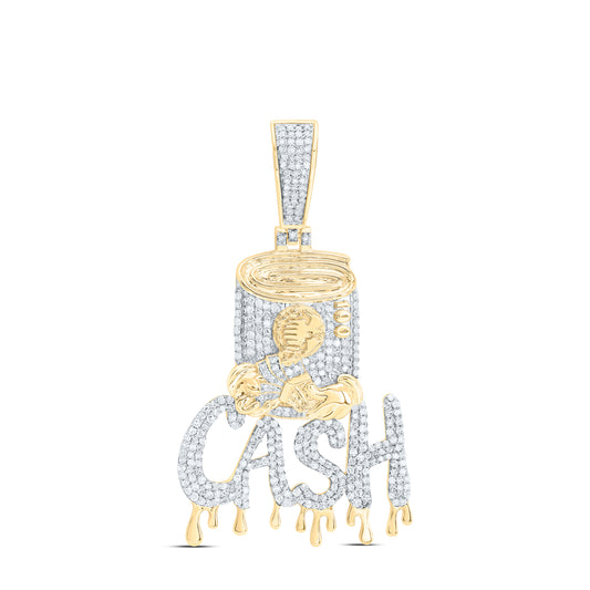 10K Yellow Gold 1 Cttw Natural Diamond Nk Cash Mens Charm