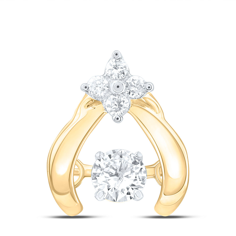 14K Yellow Or White Gold 1/10Cttw Natural Diamond Cn Fashion Pendant
