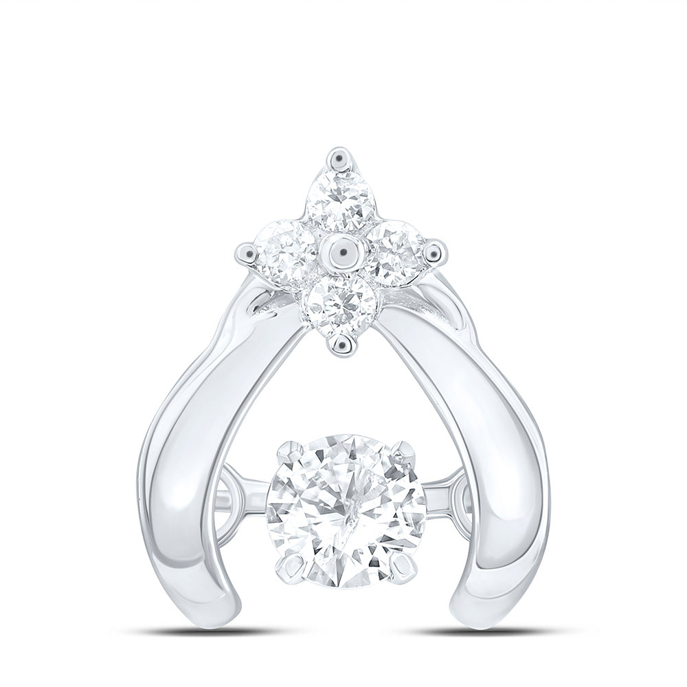 14K Yellow Or White Gold 1/10Cttw Natural Diamond Cn Fashion Pendant