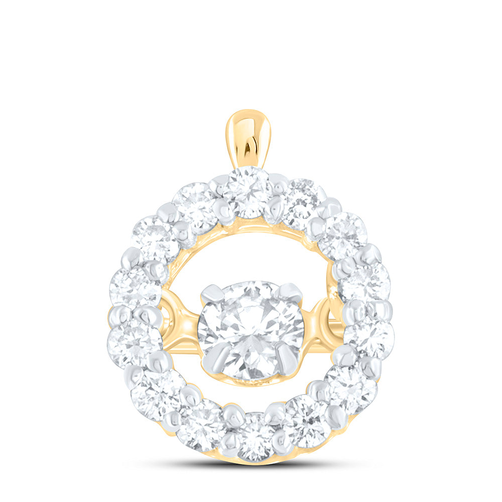 14K Yellow Or White Gold 1/4Cttw Natural Diamond Cn Fashion Round Pendant