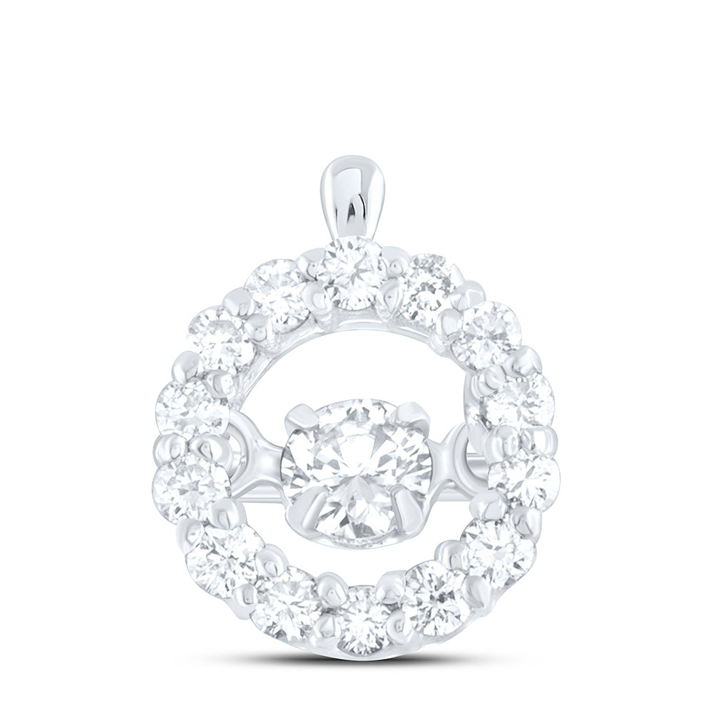 14K Yellow Or White Gold 1/4Cttw Natural Diamond Cn Fashion Round Pendant