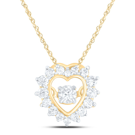 14K Yellow Or White Gold 1/5Cttw Natural Diamond Cn Fashion Heart Pendant