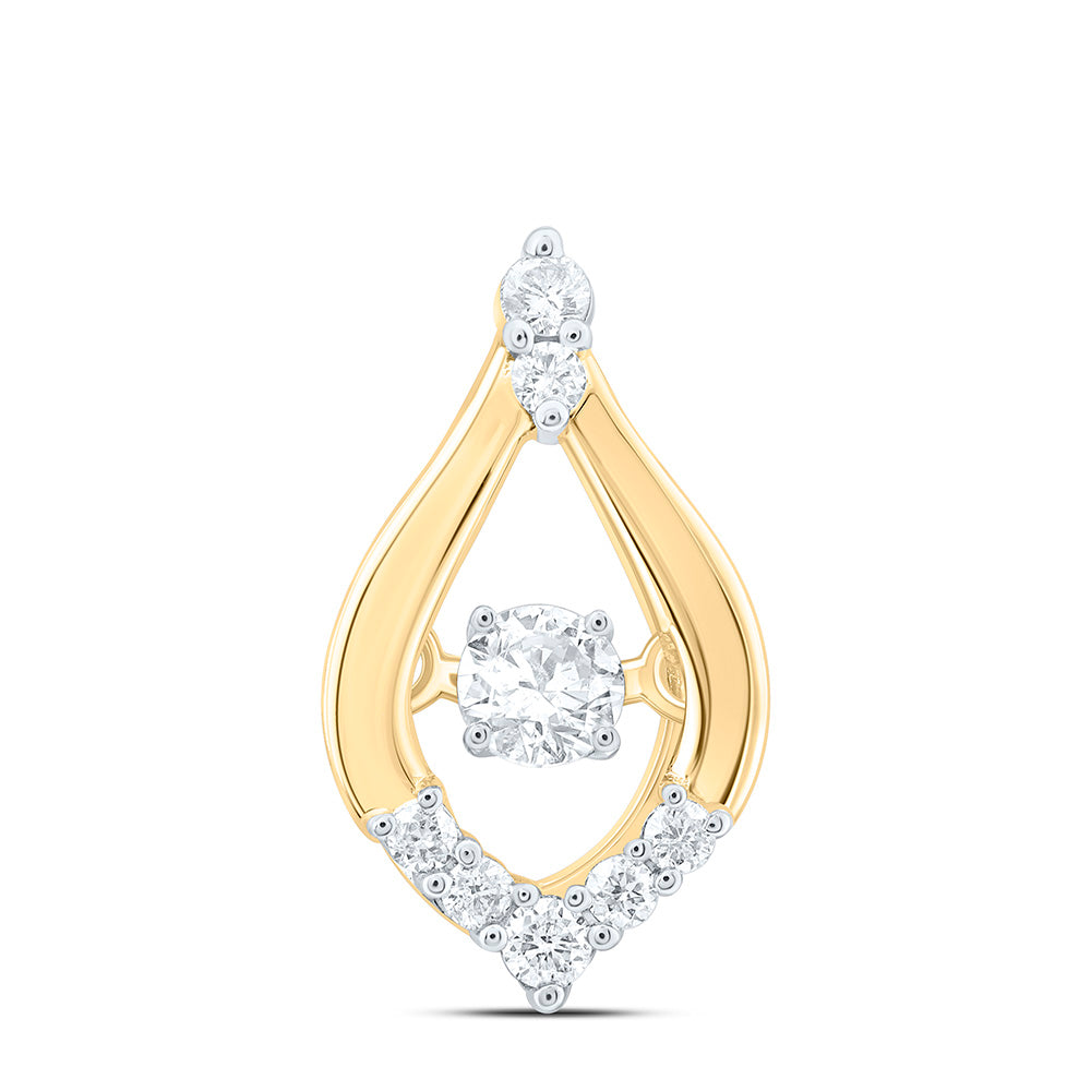 14K Yellow Or White Gold 1/8Cttw Natural Diamond Cn Fashion Pear Pendant