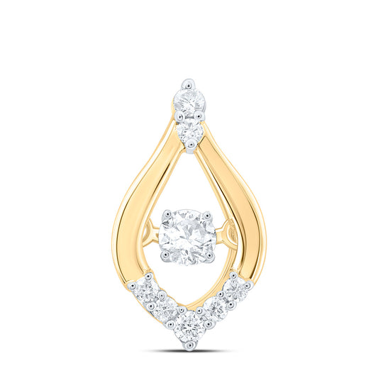 14K Yellow Or White Gold 1/8Cttw Natural Diamond Cn Fashion Pear Pendant
