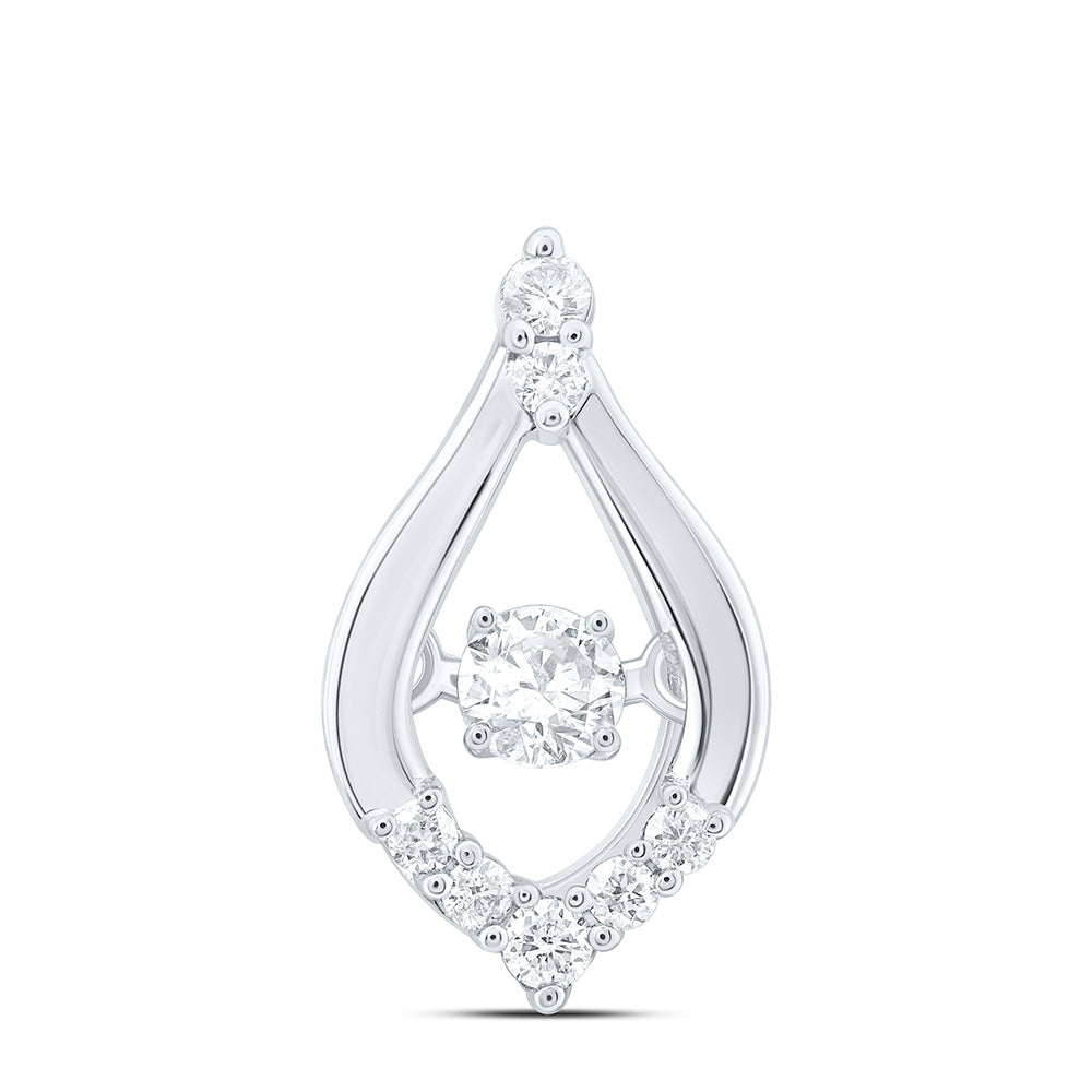 14K Yellow Or White Gold 1/8Cttw Natural Diamond Cn Fashion Pear Pendant