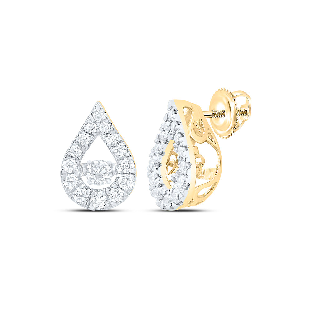 14K Yellow Or White Gold 1/2Cttw Natural Diamond Cn Fashion Pear Earring