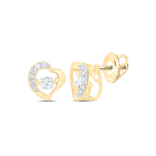 14K Yellow Or White Gold 1/5Cttw Natural Diamond Cn Fashion Heart Earring