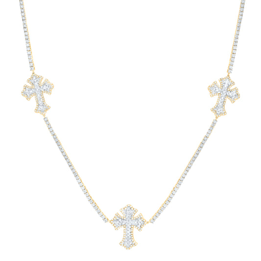 10K Yellow Gold Natural Diamond Nk Fashion Cross Men Chain