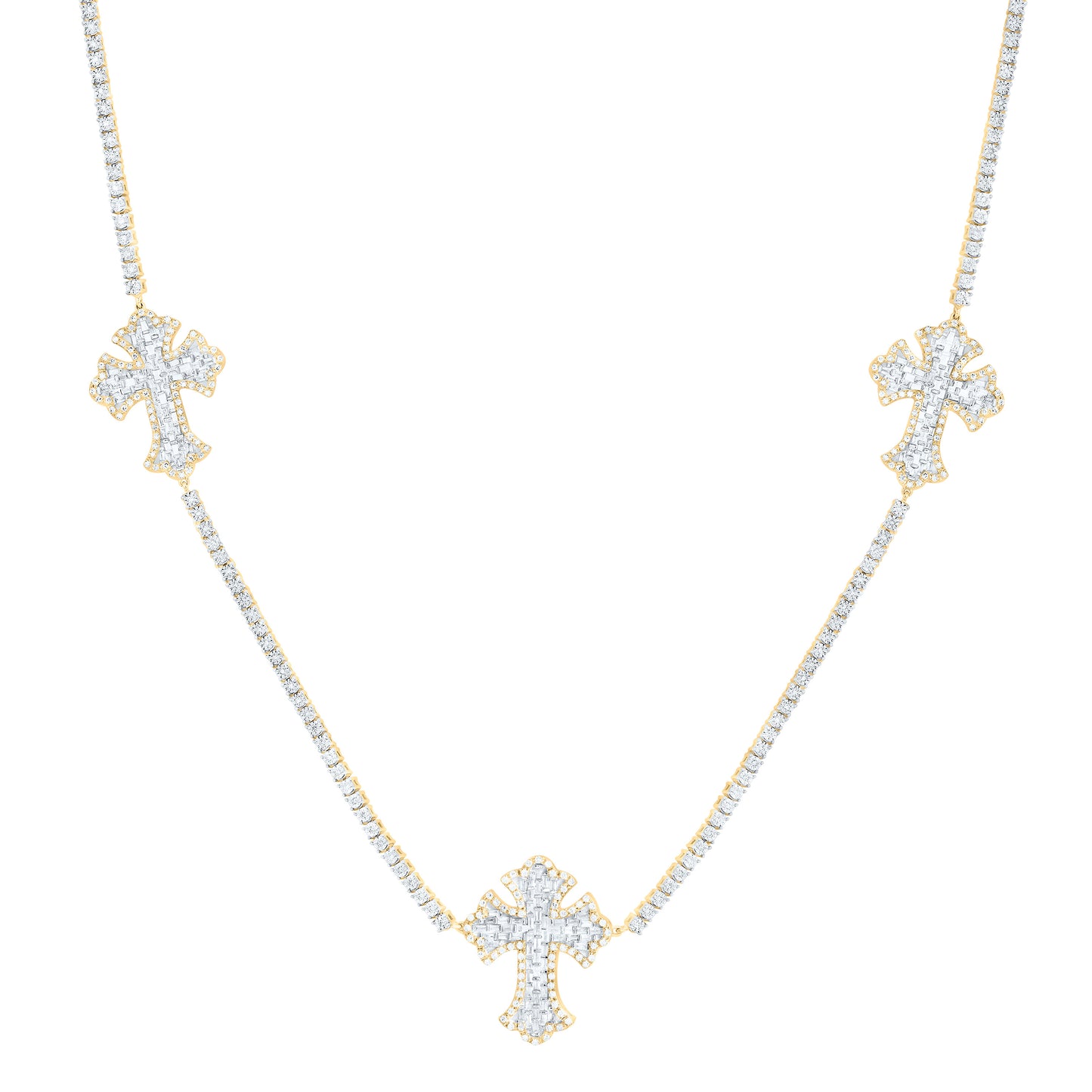 10K Yellow Gold Natural Diamond Nk Fashion Cross Men Chain