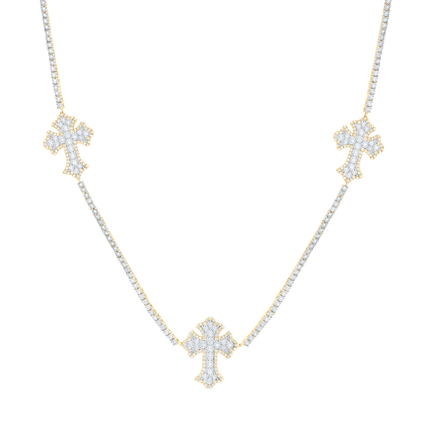 10K Yellow Gold Natural Diamond Nk Fashion Cross Men Chain