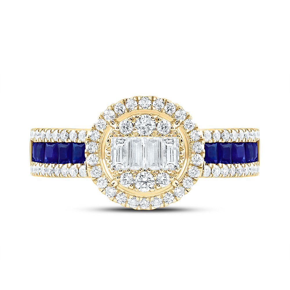 14K Yellow Or White Gold 5/8Cttw Natural Diamond Ana M Princess Natural Gem Round Ring