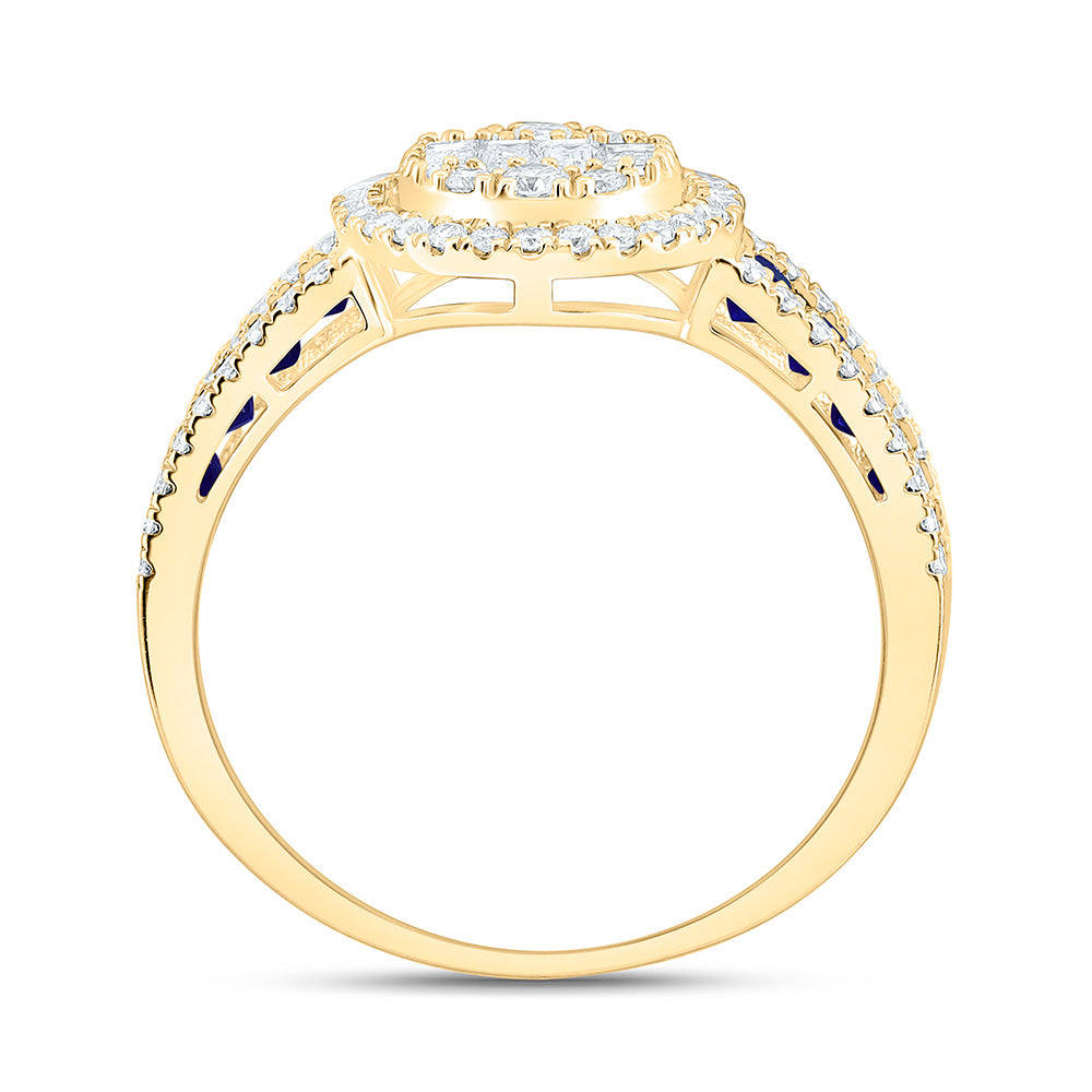 14K Yellow Or White Gold 5/8Cttw Natural Diamond Ana M Princess Natural Gem Round Ring
