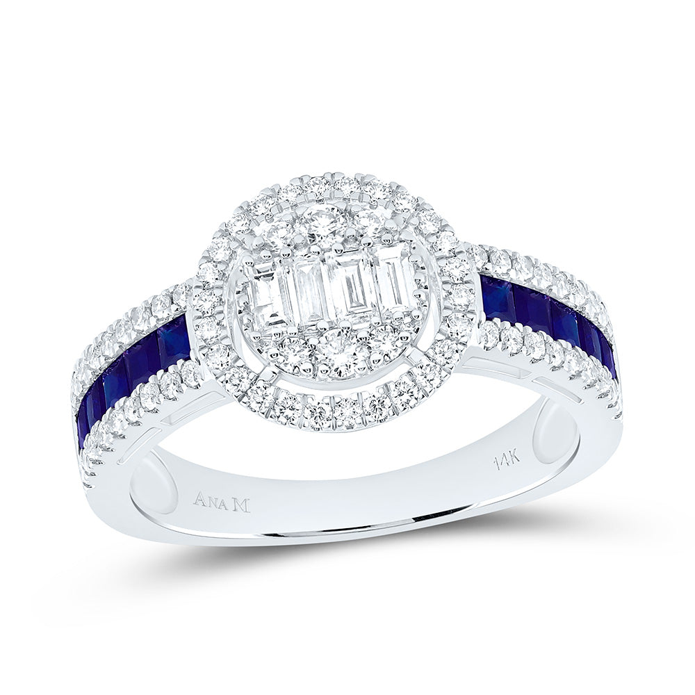 14K Yellow Or White Gold 5/8Cttw Natural Diamond Ana M Princess Natural Gem Round Ring