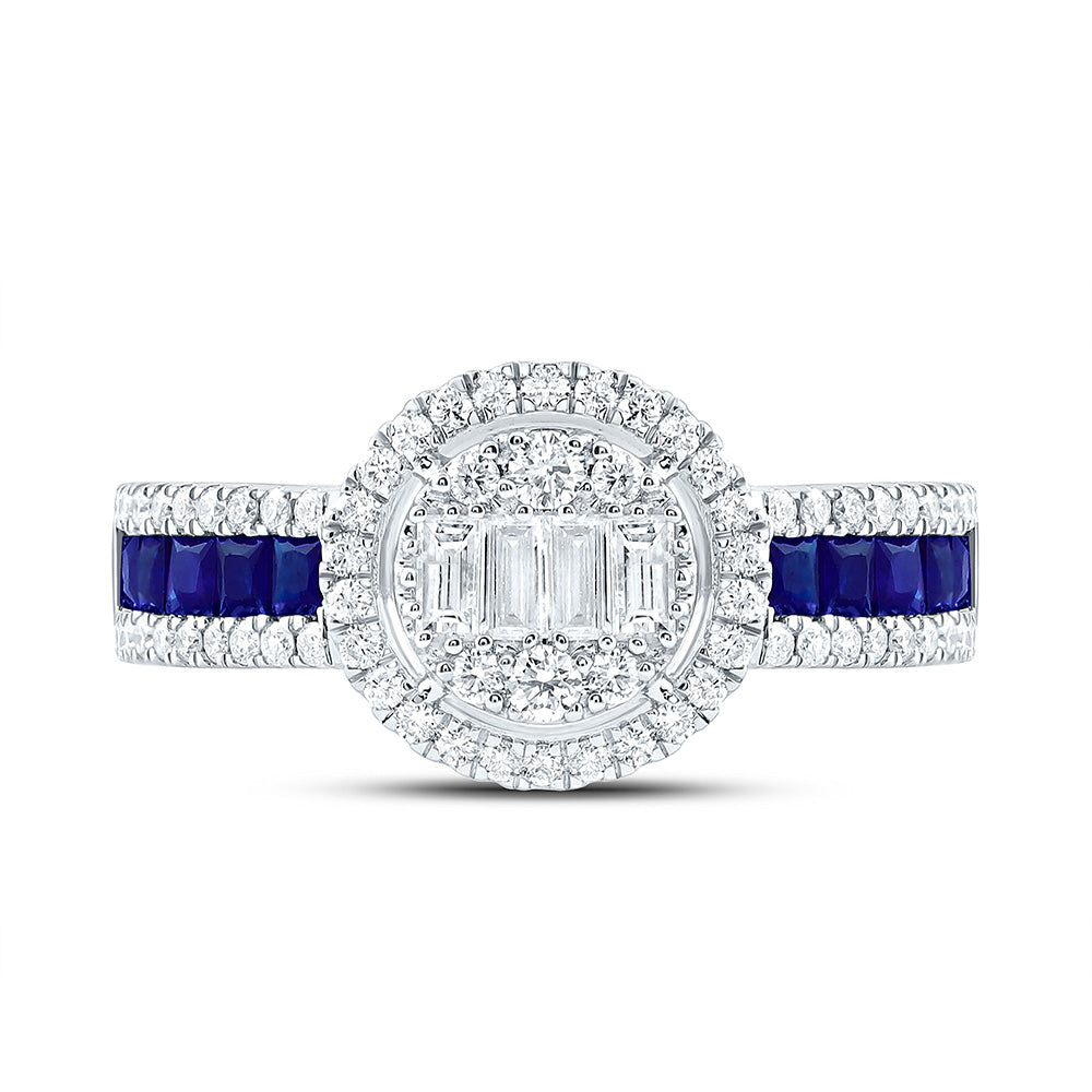 14K Yellow Or White Gold 5/8Cttw Natural Diamond Ana M Princess Natural Gem Round Ring