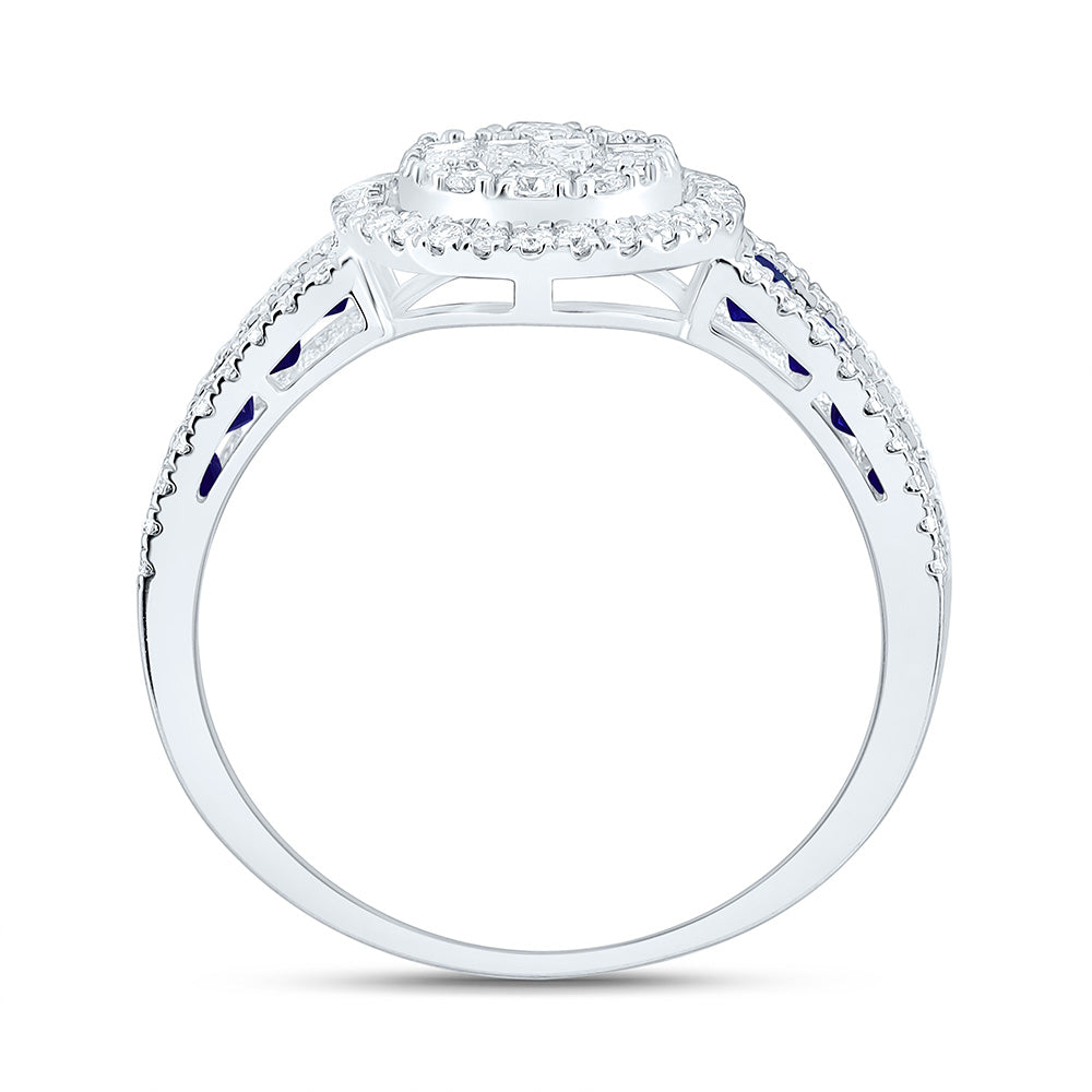 14K Yellow Or White Gold 5/8Cttw Natural Diamond Ana M Princess Natural Gem Round Ring