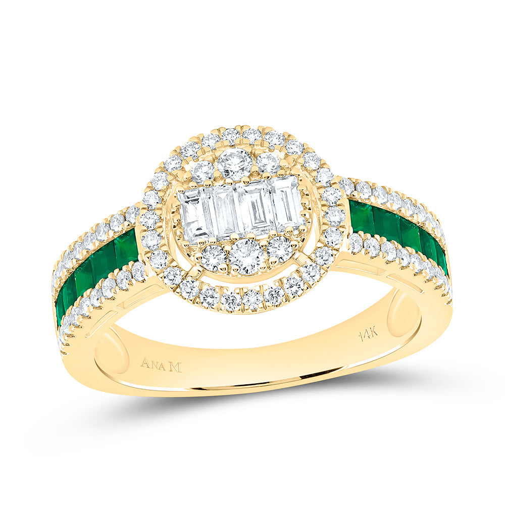 14K Yellow Or White Gold 5/8Cttw Natural Diamond Ana M Princess Natural Gem Round Ring