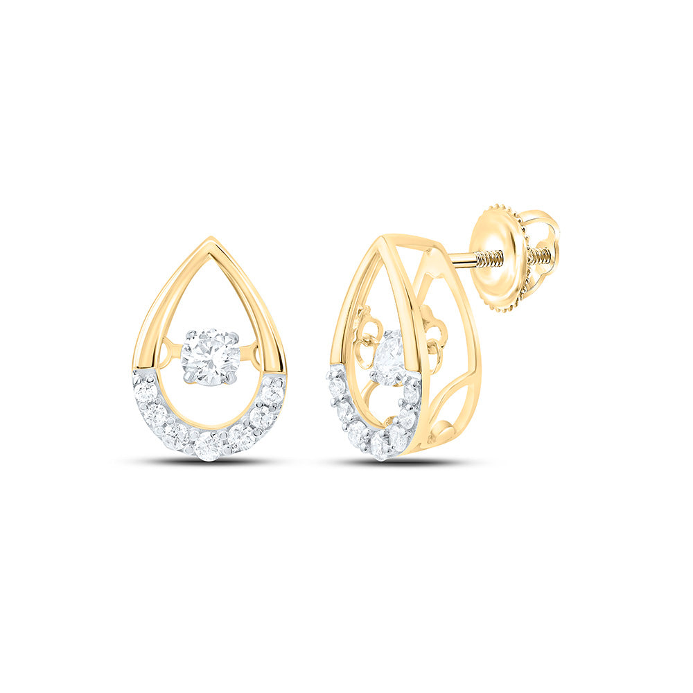 14K Yellow Or White Gold 1/4Cttw Natural Diamond Cn Fashion Pear Earring