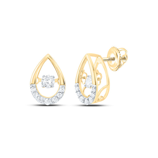 14K Yellow Or White Gold 1/4Cttw Natural Diamond Cn Fashion Pear Earring