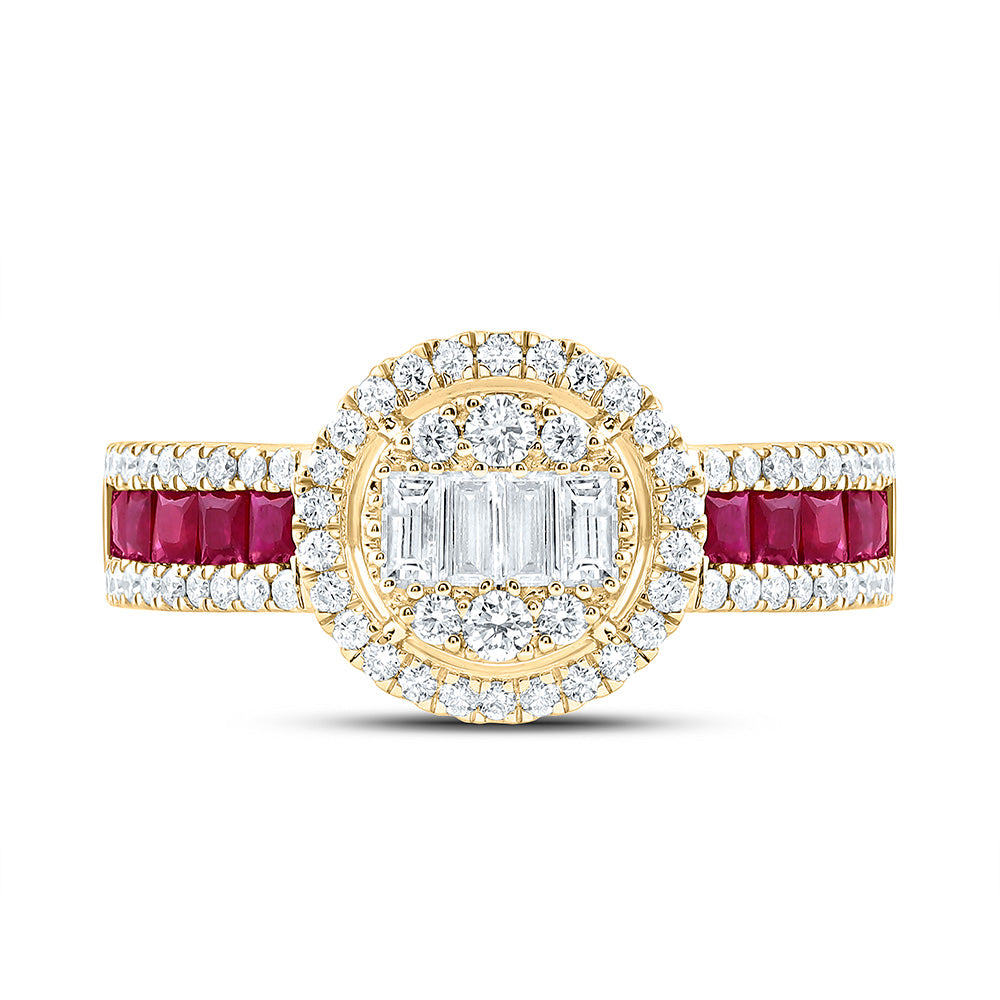 14K Yellow Or White Gold 5/8Cttw Natural Diamond Ana M Princess Natural Gem Round Ring