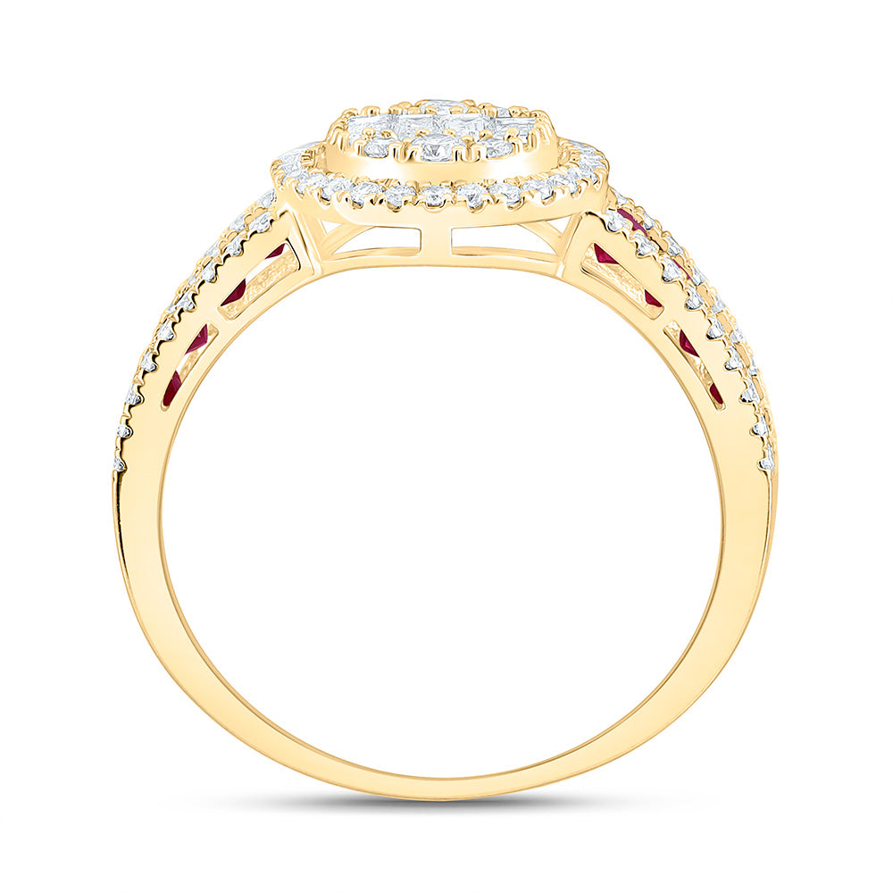 14K Yellow Or White Gold 5/8Cttw Natural Diamond Ana M Princess Natural Gem Round Ring