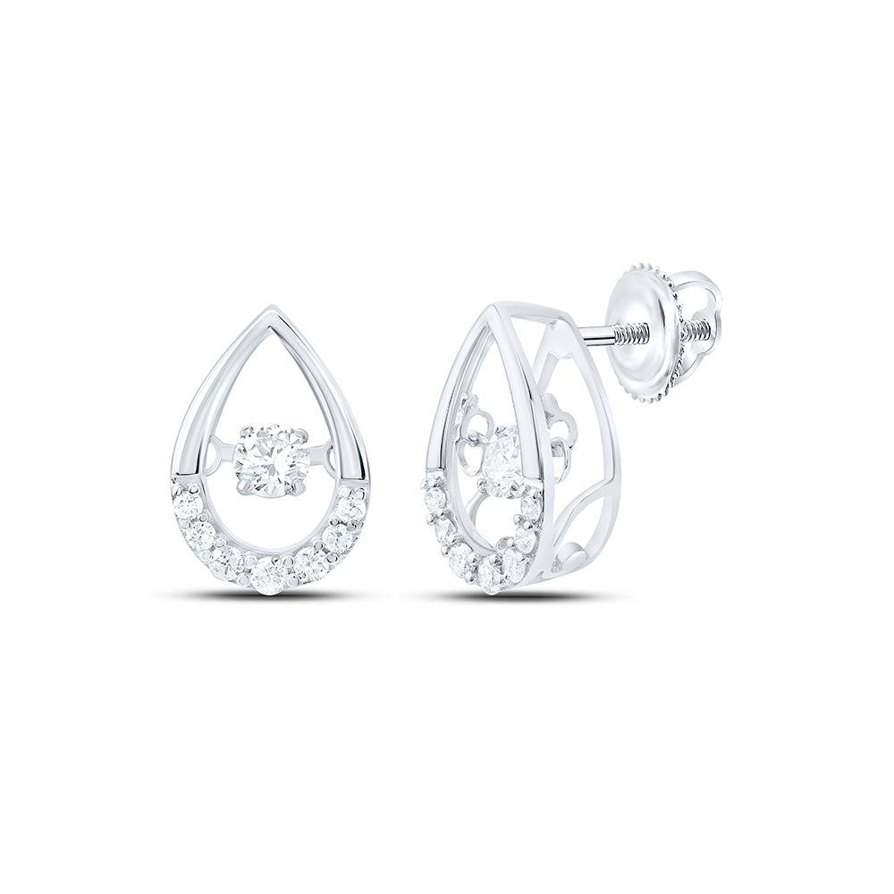 14K Yellow Or White Gold 1/4Cttw Natural Diamond Cn Fashion Pear Earring