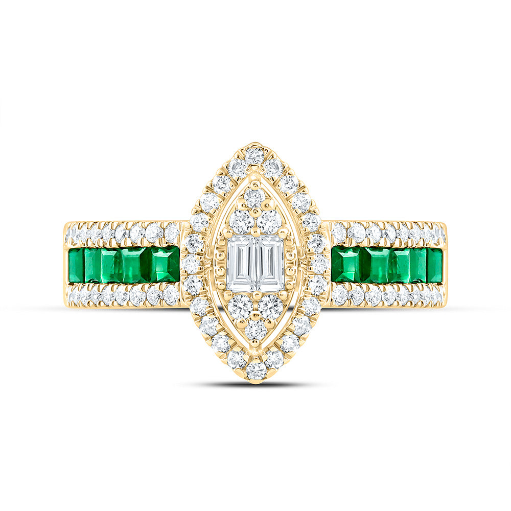 14K Yellow Or White Gold 3/8Cttw Natural Diamond Ana M Princess Natural Gem Marquise Ring