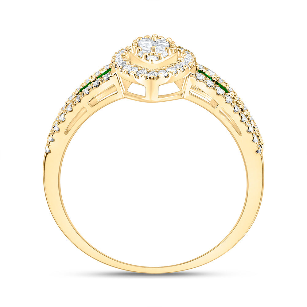 14K Yellow Or White Gold 3/8Cttw Natural Diamond Ana M Princess Natural Gem Marquise Ring