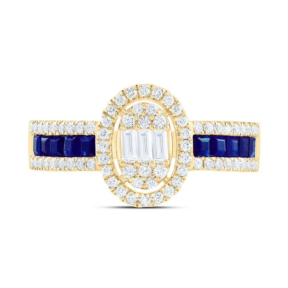 14K Yellow Or White Gold 1/2Cttw Natural Diamond Ana M Princess Natural Gem Oval Ring